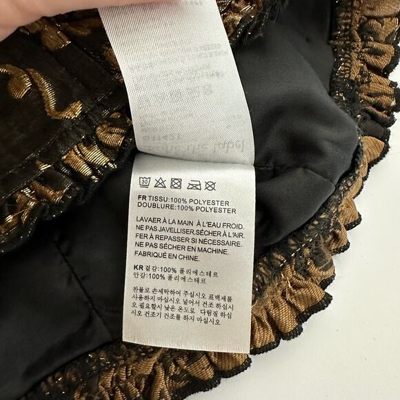 Sofie the Label Black Gold Floral Jacquard Strapless Corset Top Size Medium - Picture 9 of 11